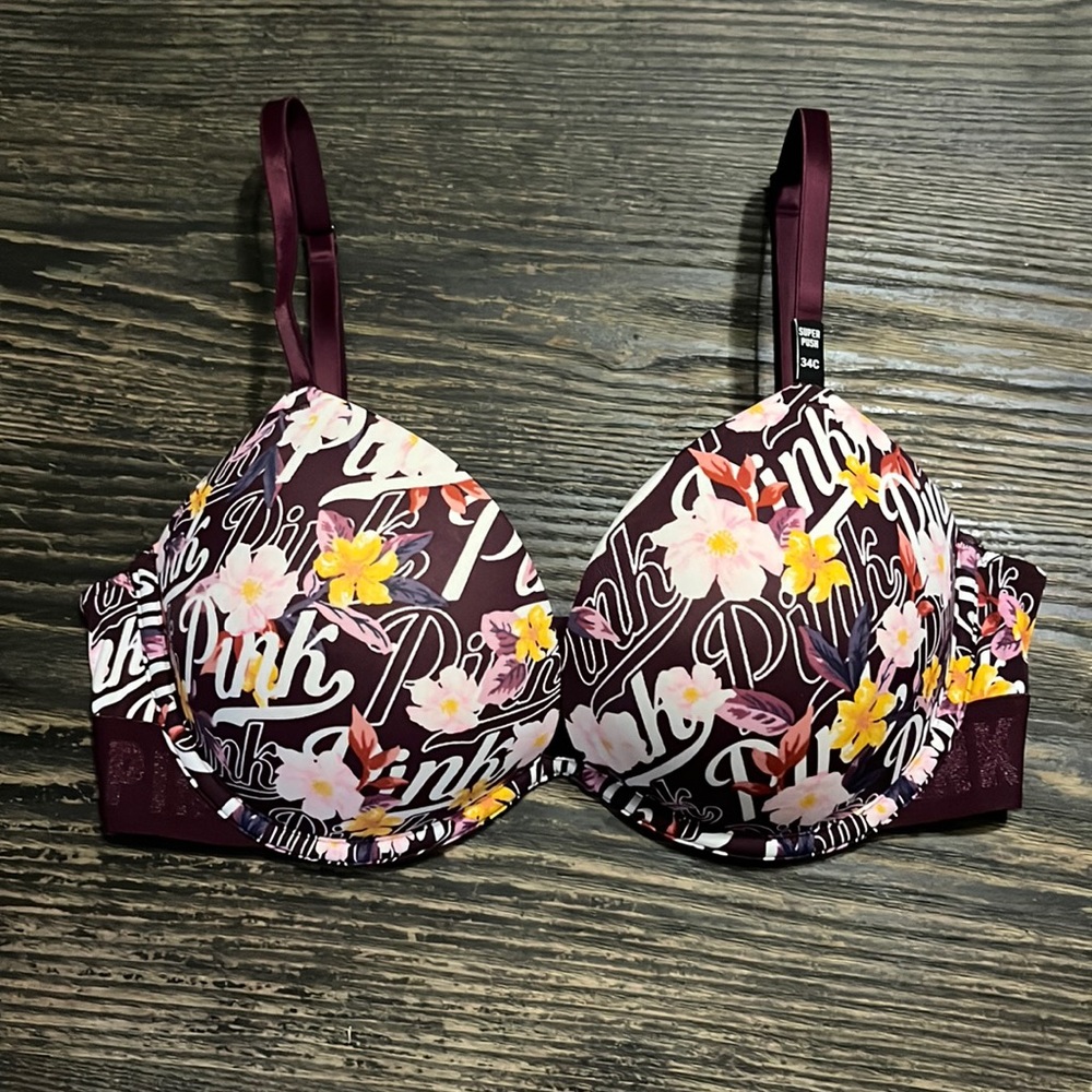 NWT pink super push bra 34C